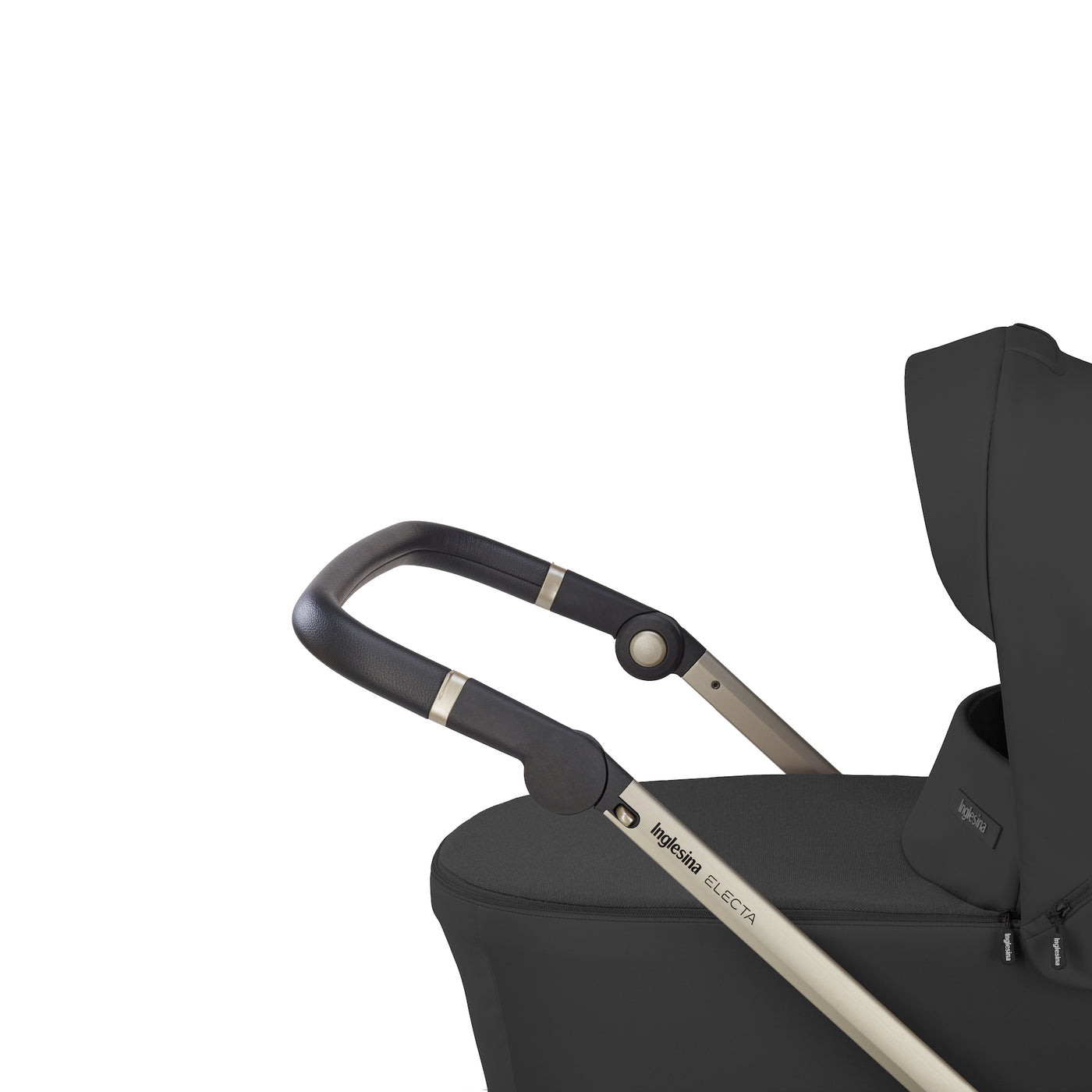 Inglesina Electa stroller frame upper black with adjustable handle for petit and tall parents alike, 4 position adjustable handle