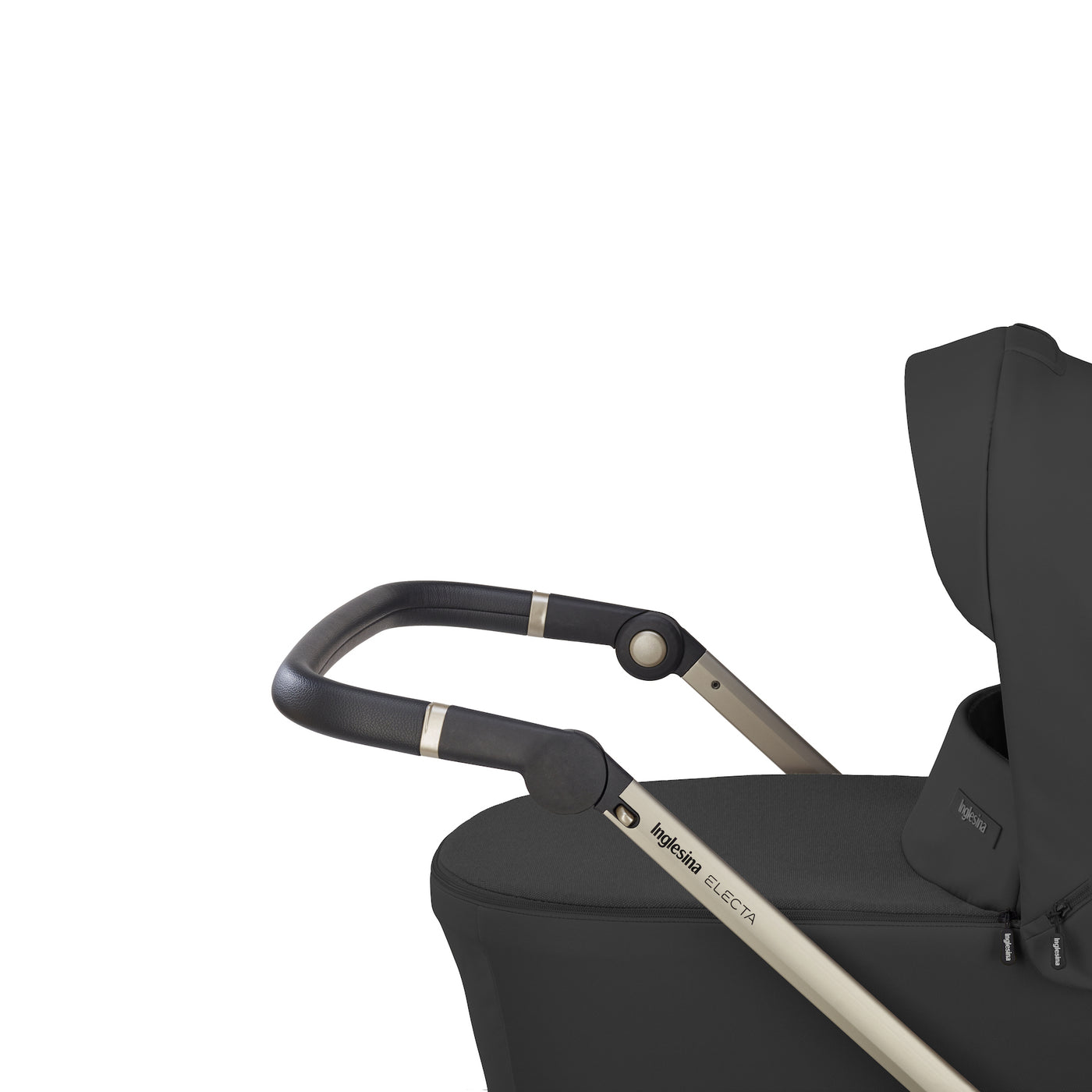 Inglesina Electa stroller frame upper black with adjustable handle for petit and tall parents alike, 4 position adjustable handle